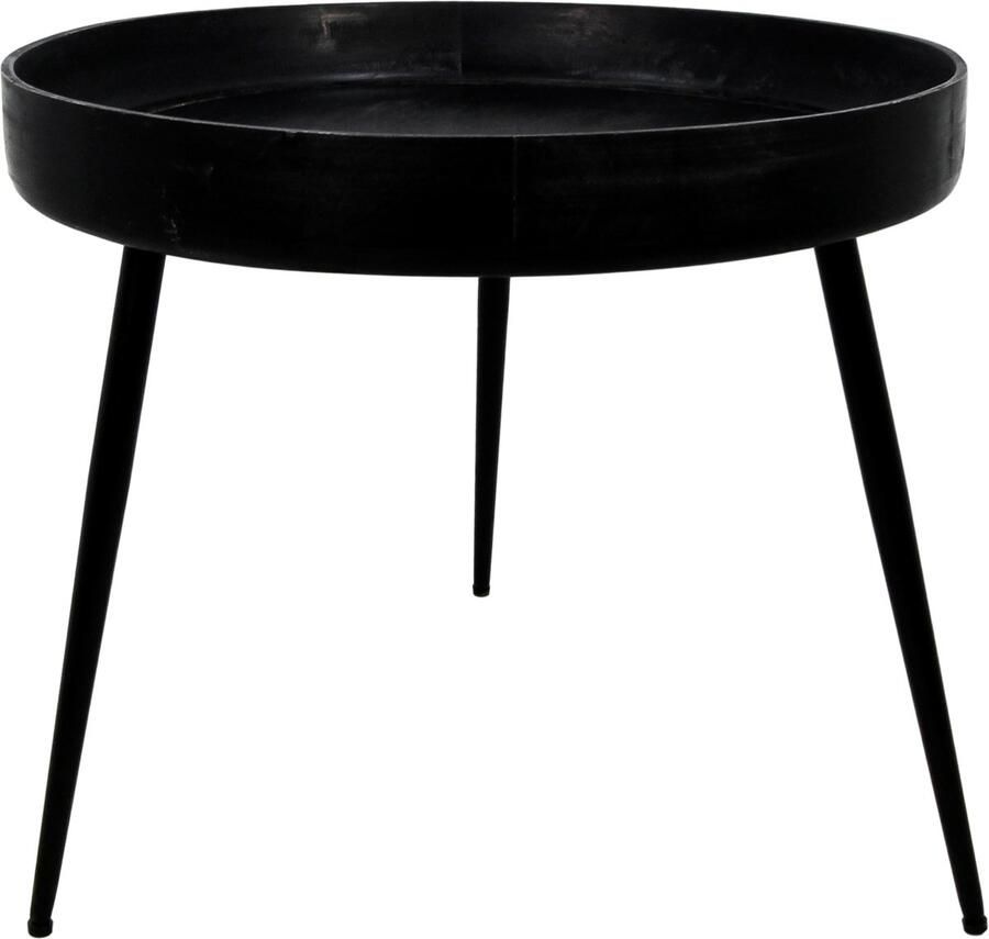 HSM Collection bijzettafel Ventura zwart ø60x52 Mango Metal