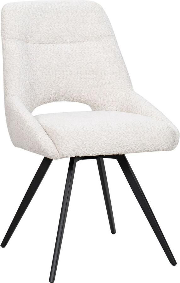 HTfurniture -eetkamerstoelen-beige color-black legs