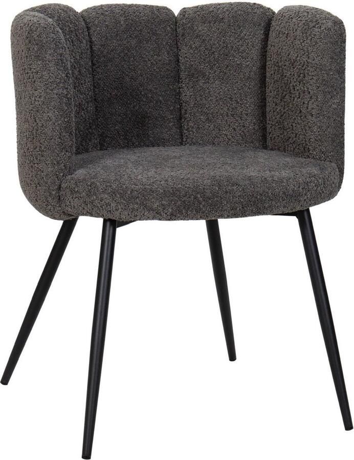 HTfurniture -five finger chair-pink-eetkamerstoelen- donker grijs