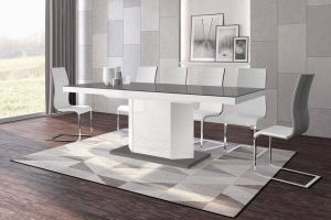 Hubertus Meble Amigo Eettafel Hoogglans Zwart Wit