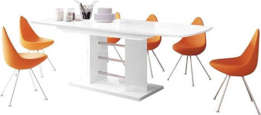 Hubertus Meble Linosa Three Eettafel Hoogglans Wit