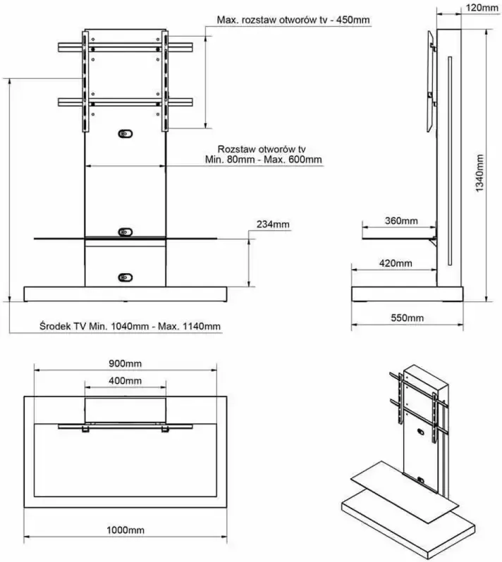 Hubertus Meble Marino Max TV meubel Hoogglans Wit