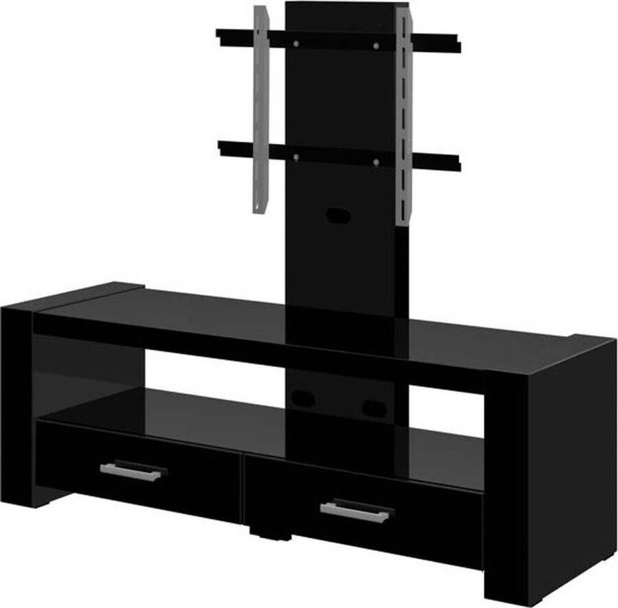 Hubertus Meble Tv-meubel Monaco van 138 cm breed in hoogglans zwart