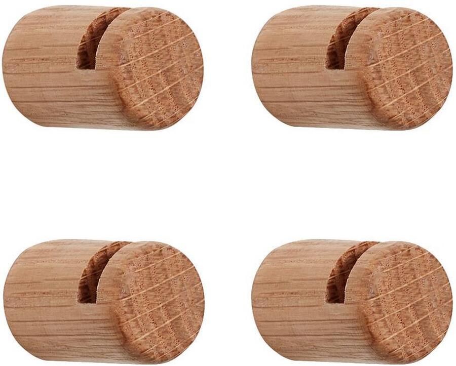 Hübsch houten kapstokhaak set van 4 stuks