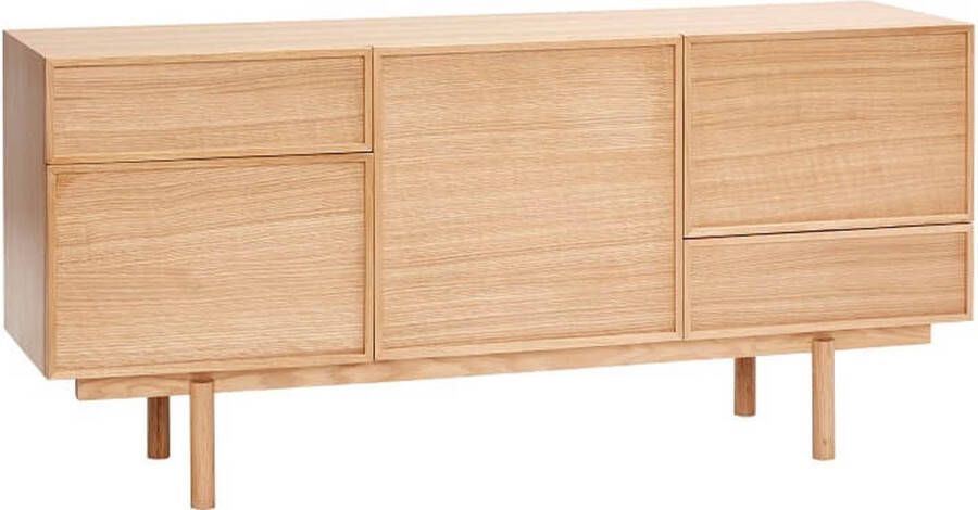 Hubsch Interior HÜBSCH INTERIOR CUBE dressoir van eiken twee kasten vier lades FSC 140x40xh65cm