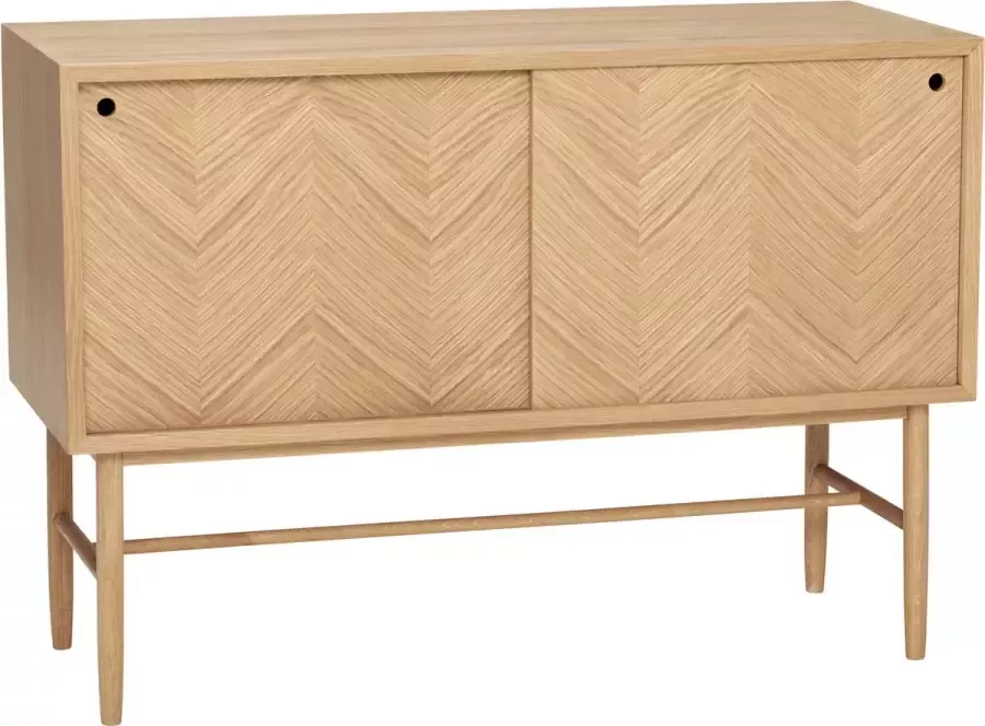 Hubsch Interior HÜBSCH INTERIOR HERRINGBONE naturel FSC eiken dressoir met visgraat motief 100x40xh70cm