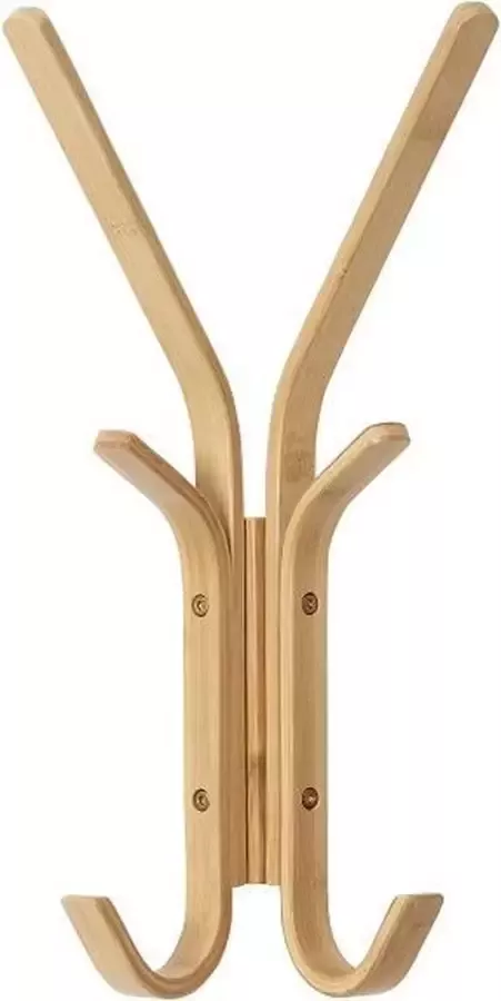Hubsch Interior HÜBSCH INTERIOR Kapstokhaak met 6 haakjes van bamboe 23x16xh45cm