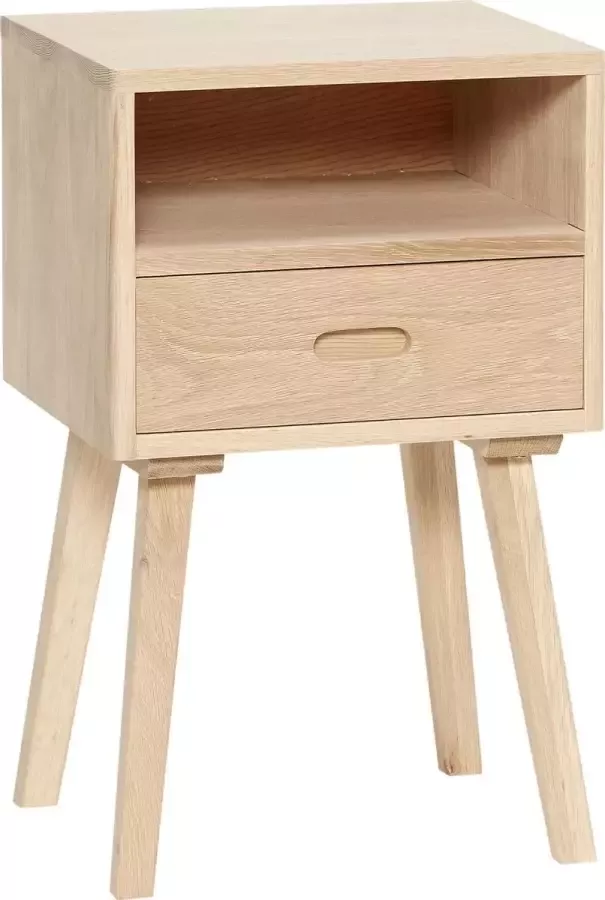Hubsch Interior HÜBSCH INTERIOR Naturel eiken kastje FSC nachtkastje met één lade 40x35xh60cm