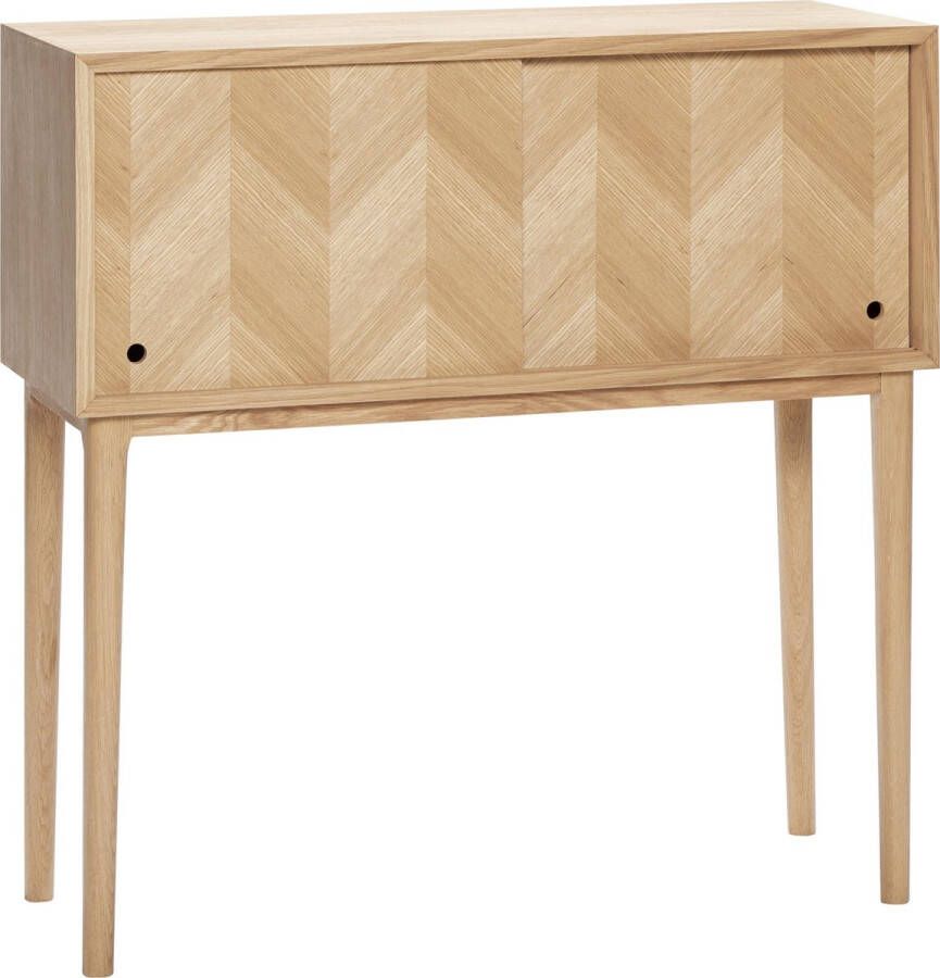Hubsch Interior HÜBSCH INTERIOR Naturel FSC eiken dressoir met visgraat motief 90x35xh90cm