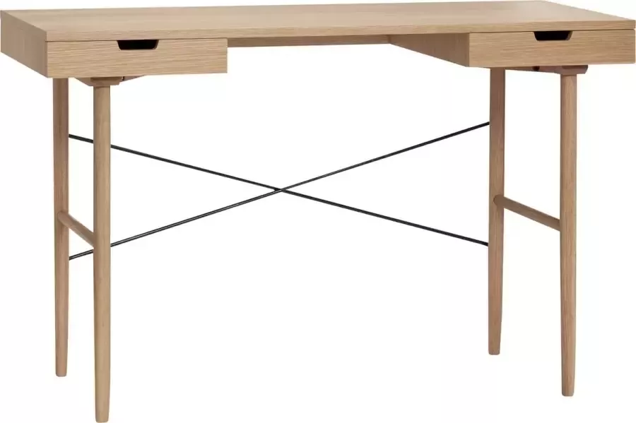 Hubsch Interior HÜBSCH INTERIOR STUDIO eiken bureau met twee lades FSC 120x55xh77cm