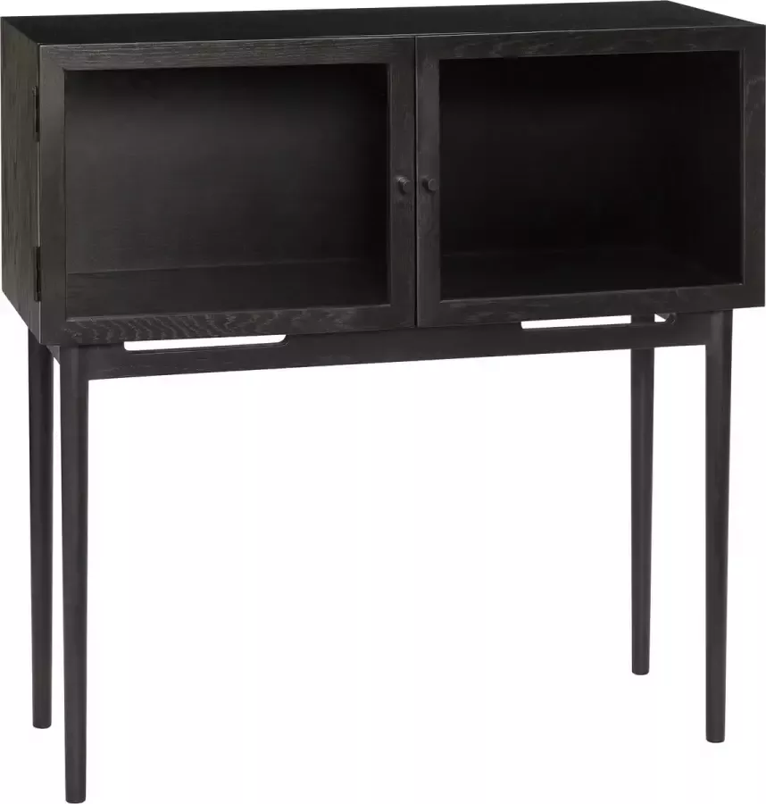 Hubsch Interior HÜBSCH INTERIOR Zwart dressoir incl. deurtjes met glas FSC essen 90x35xh90cm