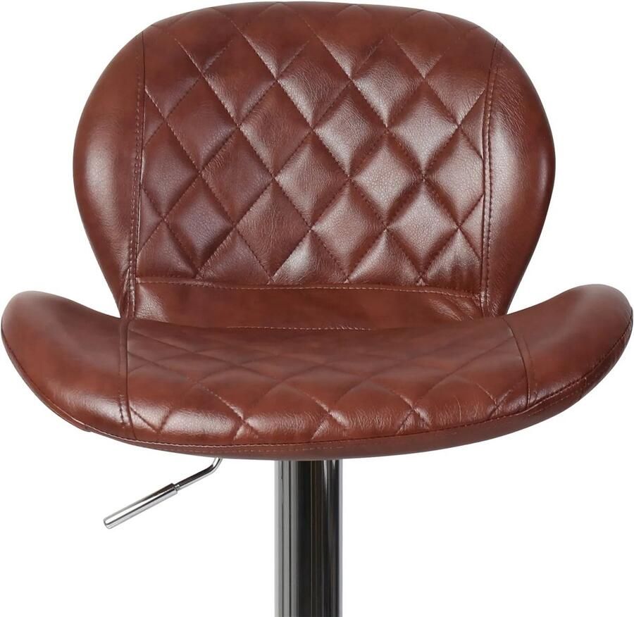 Huis-tuin online Barkrukken Ontbijt Eetkrukken Keuken Eiland Aanrecht Set Van 2 Stuks Kunstleer Totale hoogte: 91-111 cm Zithoogte: 57-80 cm Hoogte van de rugleuning: 34 5 cm Bruin