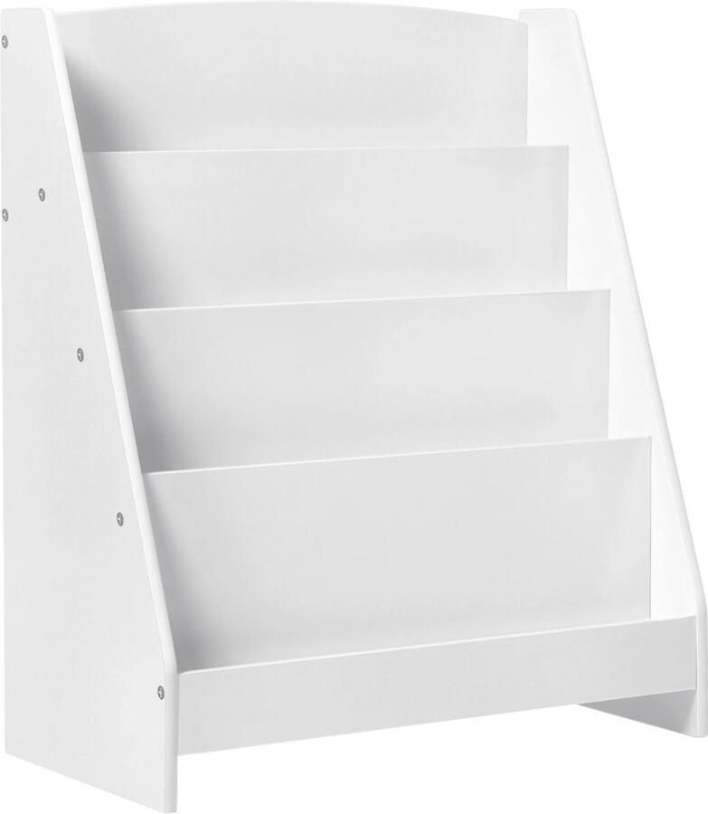 Huis-tuin online Boekenkast Kinderkast 60x70x30 cm (B x H x D) Met 4 Open Compartimenten Boekenplank -Boekenrek Kinderkamer Wit