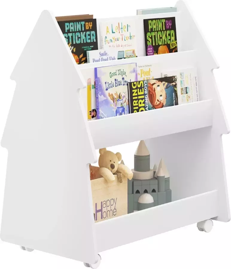 Huiz Boekenrek Kind Boekenrek Kinderkamer Kinderboekenkast Kinderboekenrek 60x38.5x71cm