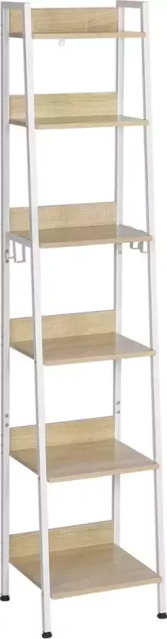 Huiz Boekenrek Open Boekenkast Ladderkast Etagere Kast Opbergrek 41x36x187cm