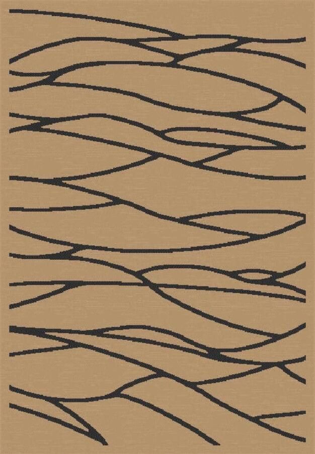 Human Comfort buitenkleed Chebbi naturel zwart 160 x 230 cm