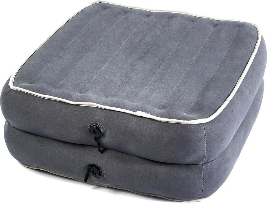 Human Comfort Poef Pouffe Zitkussen Opblaasbaar Grijs 26 cm hoog – Canvas