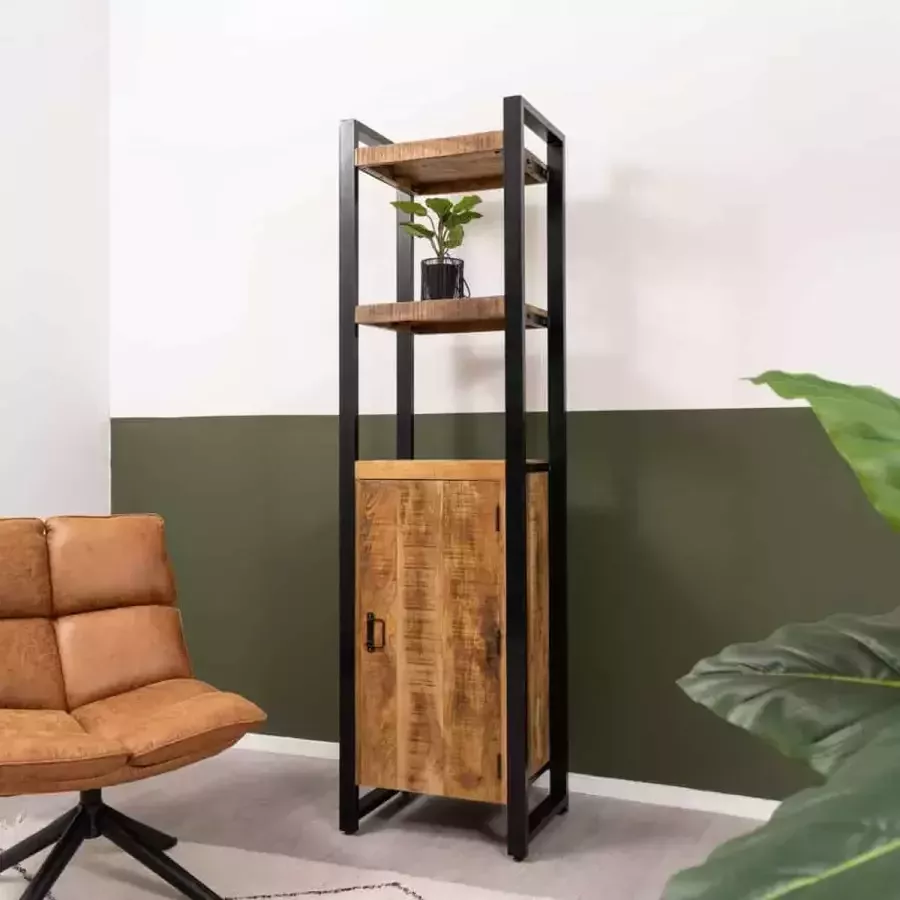 HUUS Boekenkast Britt Luxe boekenkast 54 5x40x200 cm Gemaakt van Hout