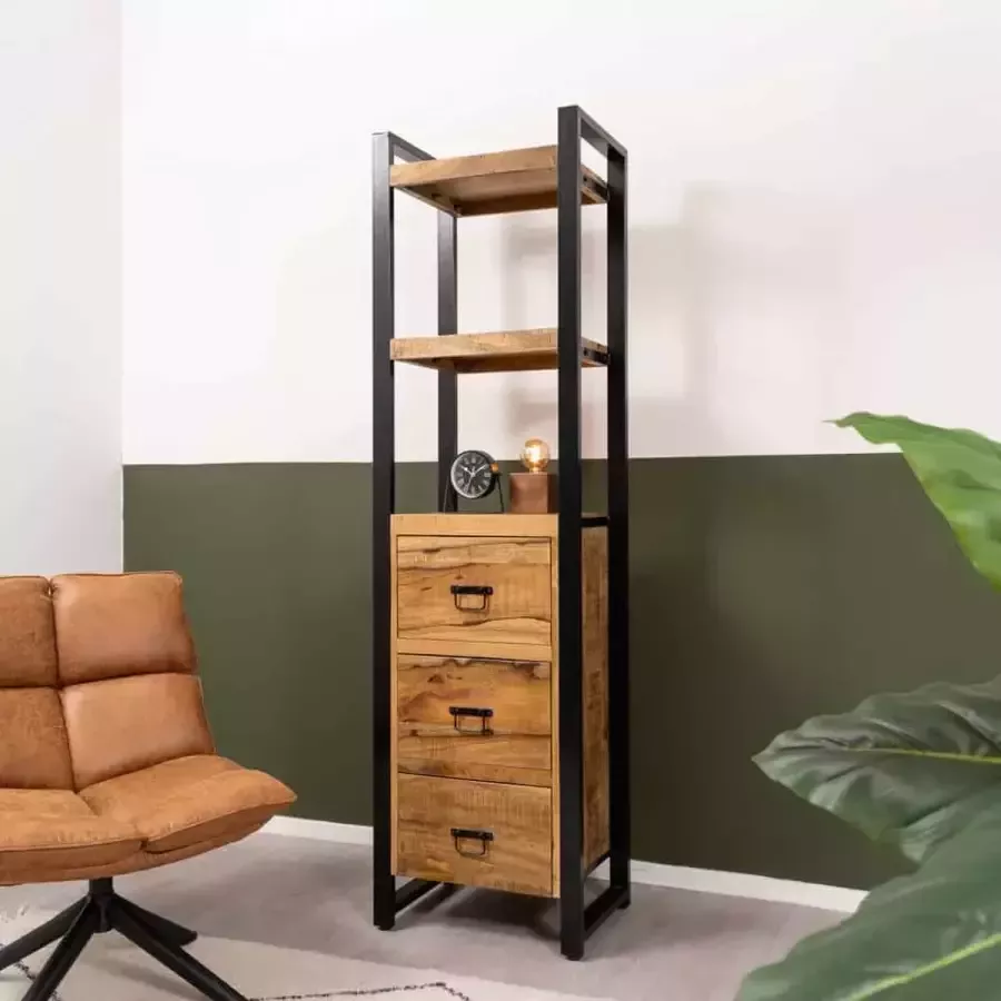 HUUS Boekenkast Britt Luxe boekenkast Lades: 55x40x200 cm Gemaakt van Hout - Foto 2