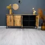 HUUS Dressoir Femke 4 deuren Mangohout Bruin Industrieel 180 cm - Thumbnail 2