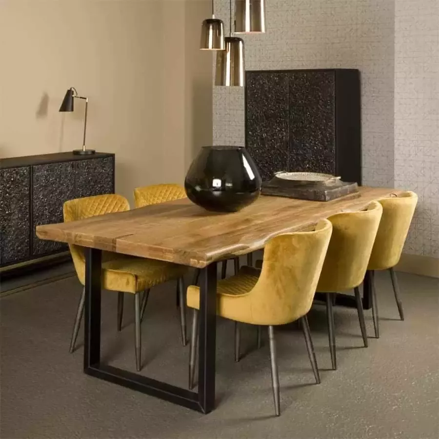 HUUS Eettafel Nicosia Mangohout eettafel voor binnen 220x100x77 cm
