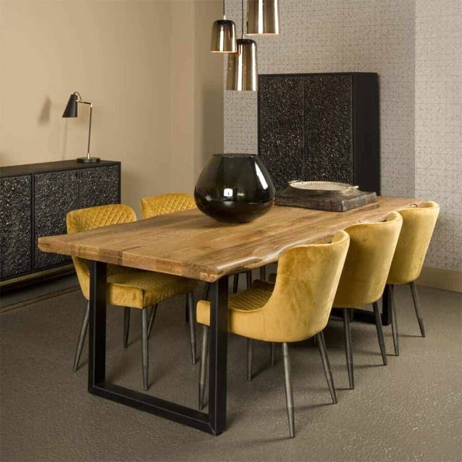 HUUS Eettafel Nicosia Mangohout eettafel voor binnen 240x100x77 cm
