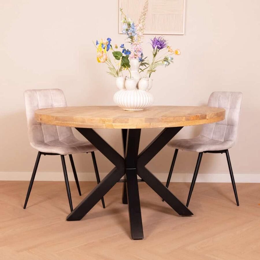 HUUS Eettafel Iris rond 150 cm vierkante poot