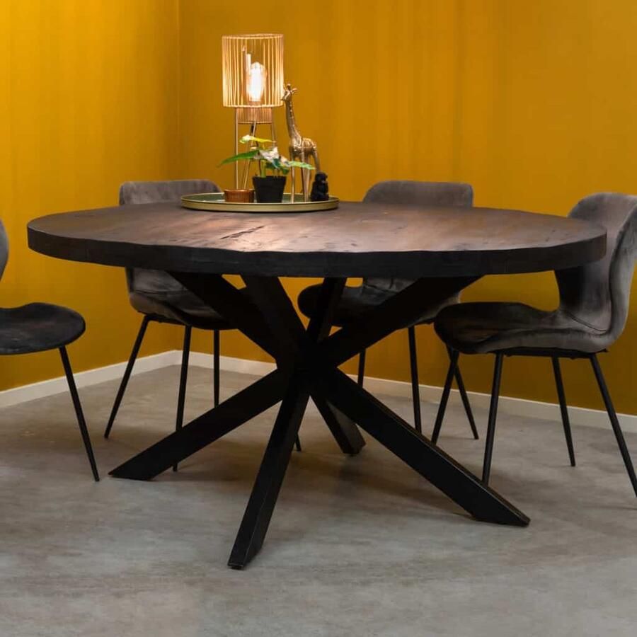 HUUS Ronde eettafel Apeldoorn Mangohout eettafel voor binnen 150x150x78 cm
