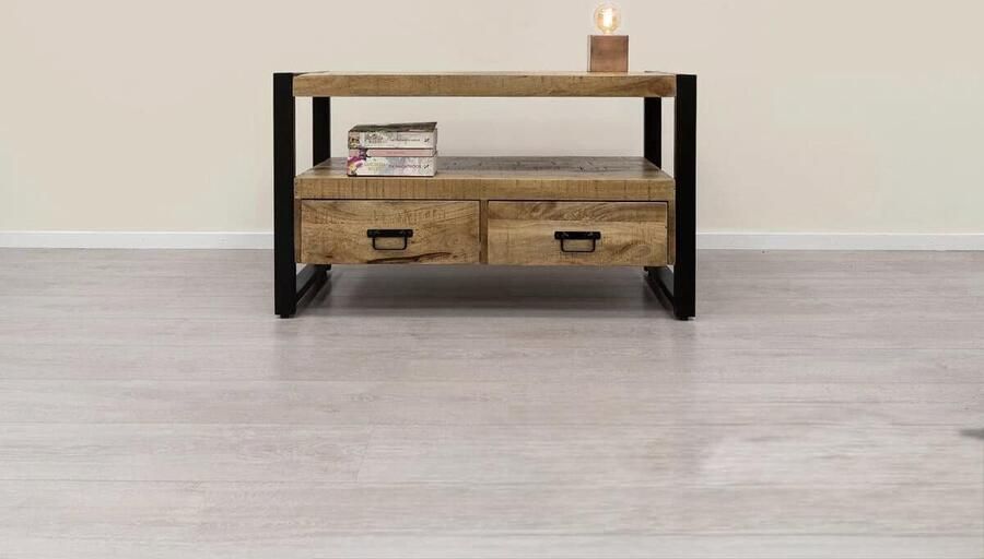 Mangoe Meubels HUUS Tv Meubel Britt 100 cm 2 lades Gemaakt van Mangohout 100x45x60 cm