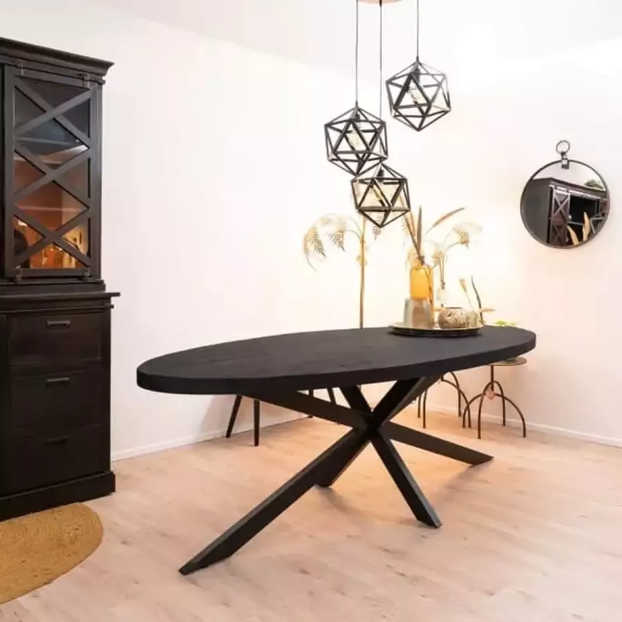 HUUS Ovale eettafel Apeldoorn Mangohout eettafel voor binnen 200x100x78 cm