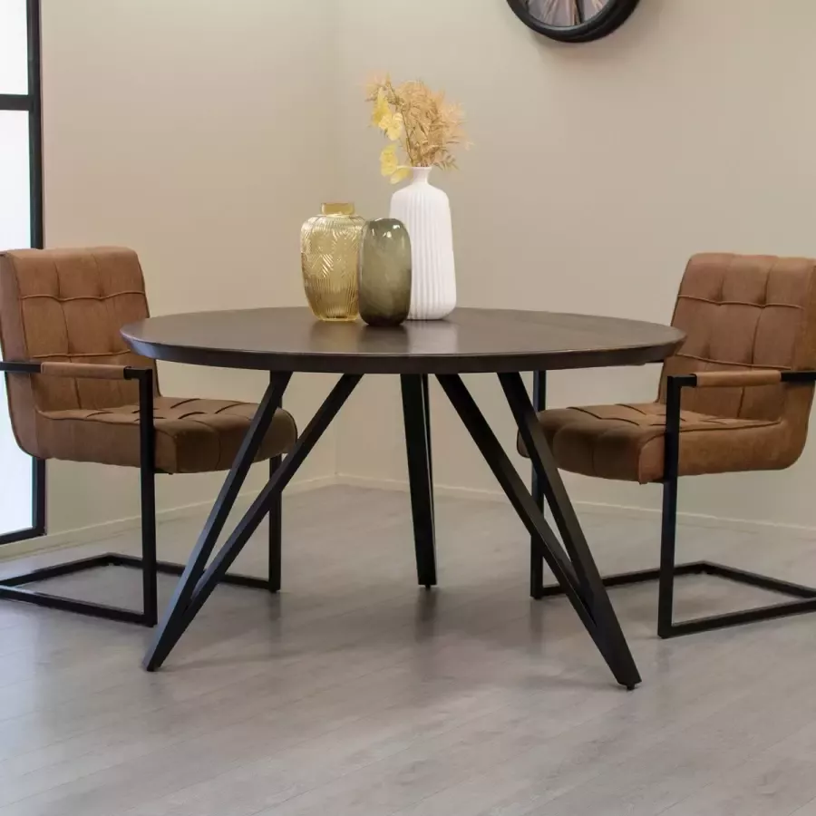 HUUS Ronde eettafel Lina Gelakte eettafel gemaakt van Mangohout voor binnen 150x150x76 cm