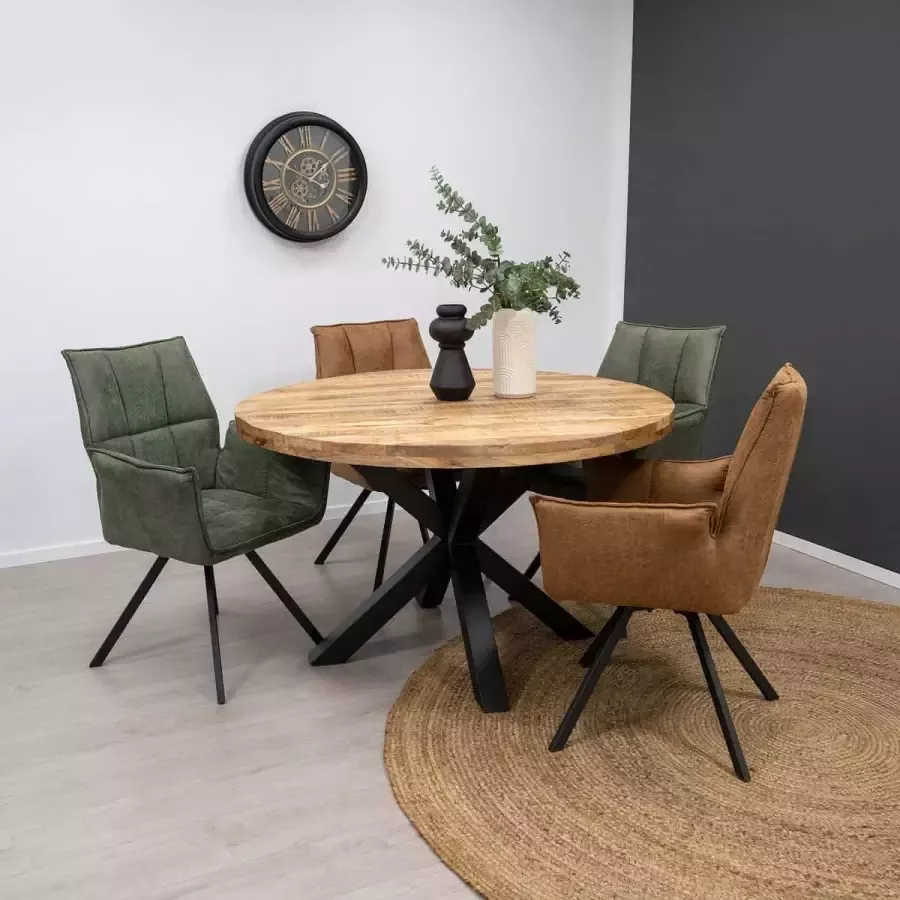 HUUS Ronde eettafel Monique 150cm Vierkante poot