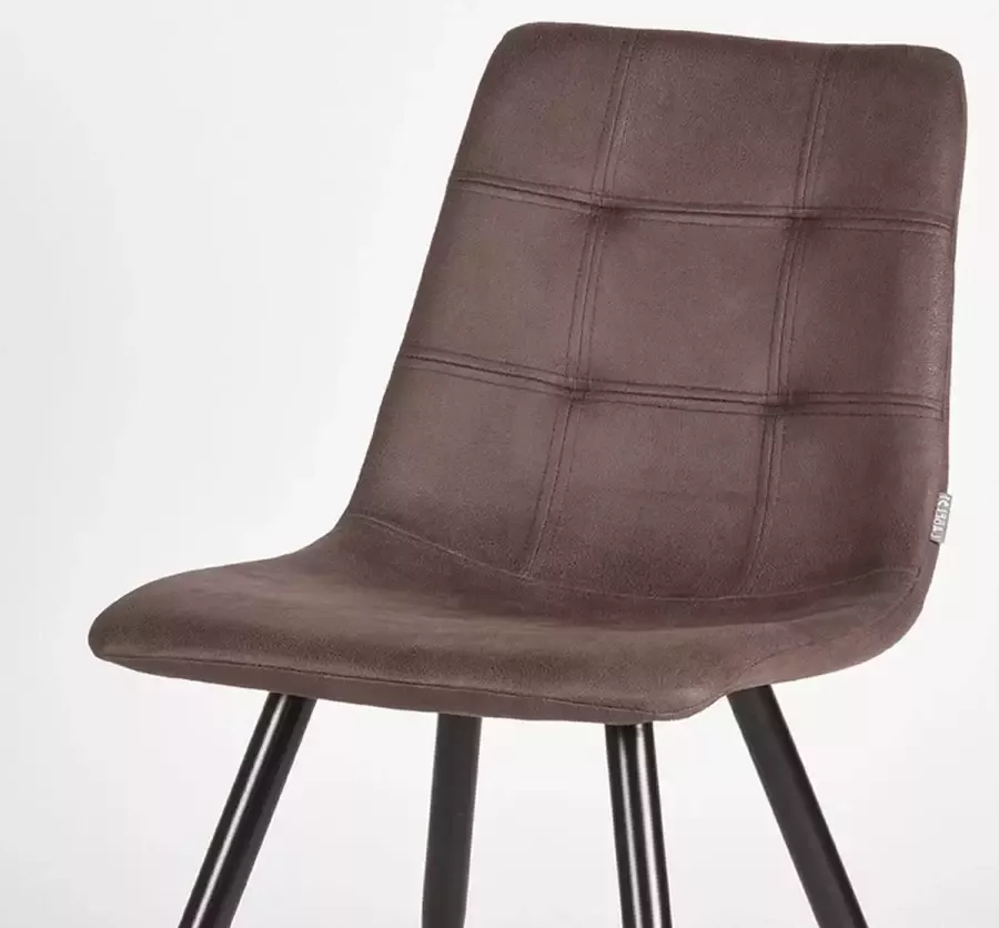 HUUS Stoel Parijs Topkwaliteit stoel Grijs Bruin Zitting is gemaakt van Microfiber 45x56x84 cm - Foto 2