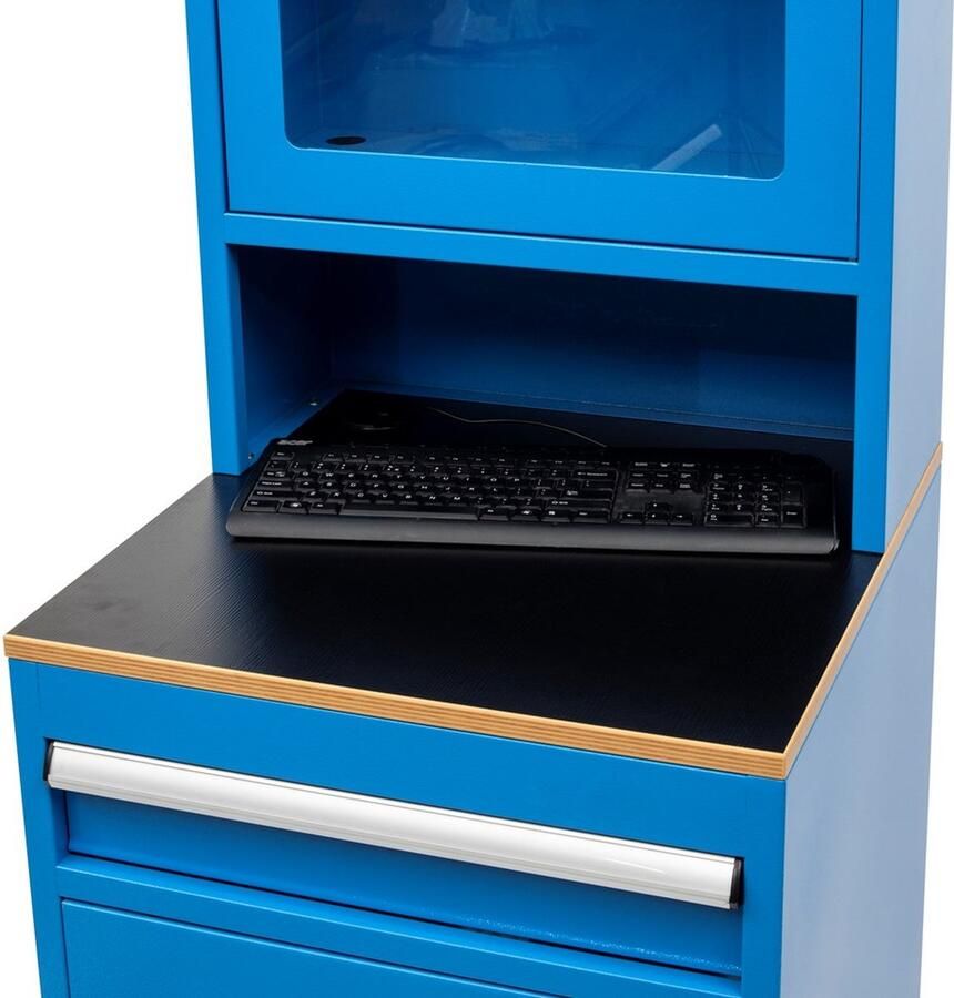 Huvema Computerkast 17'' BL 1D Afmetingen: 56x57x174 8 cm Werkplaatskast