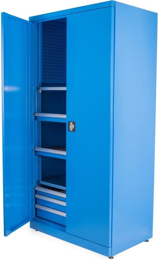 Huvema Werkplaatskast met 48 CNC gereedschapshouders en 3 laden 48MH 3D 2SH PEG 1010X615X2000MMH