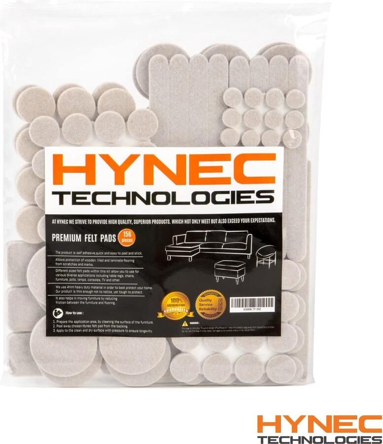 Hynec Technologies HYNEC PREMIUM MÃ–BELSCHONER FILZGLEITER SELBSTKLEBEND FILZGLEITER FÃœR STÃœHLE Beige Large Set Filz-Fotorahmen