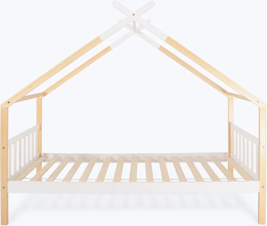 Hypnia Peuterbed Kinderbed Huisbed Odyssee Kinderbedden 90 x 200 Lattenbodem Bedbodem Zonder Lade Eenvoudige Montage Goed Verstevigd Tijdloze Bedbodem Geschikt Voor Ieder Matras