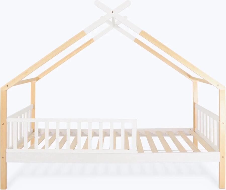 Hypnia Peuterbed Kinderbed Huisbed Odyssee Kinderbedden 90 x 190 Lattenbodem Bedbodem Met Bedhek Zonder Lades Eenvoudige Montage Goed Verstevigd Tijdloze Bedbodem Geschikt Voor Ieder Matras