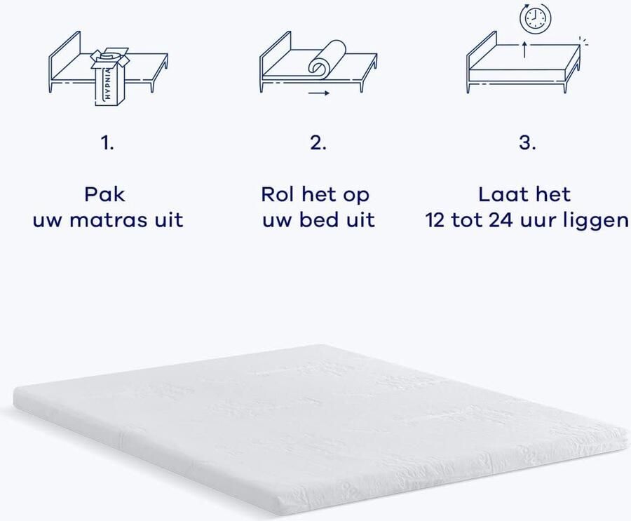 Hypnia Bamboe Topper Matras 80cm x 200cm Bamboo Topper Duurzaam Ademend Alle Formaten Traagschuim Soft Comfort Ultralicht ademend en afneembare hoes uit natuurlijke bamboevezels Oeko-Tex Ergonomische Topdekmatras - Foto 2