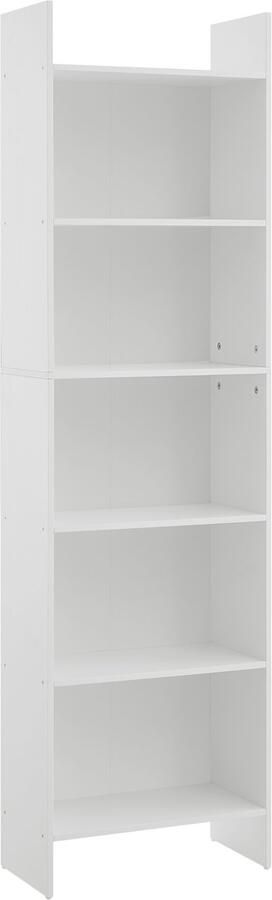 Hzuaneri 24x48x170 cm Boekenplank plank kinderplank staande plank kantoorplank met 6 vakken open voor woonkamer studeerkamer kinderkamer kantoor als roomdivider wit