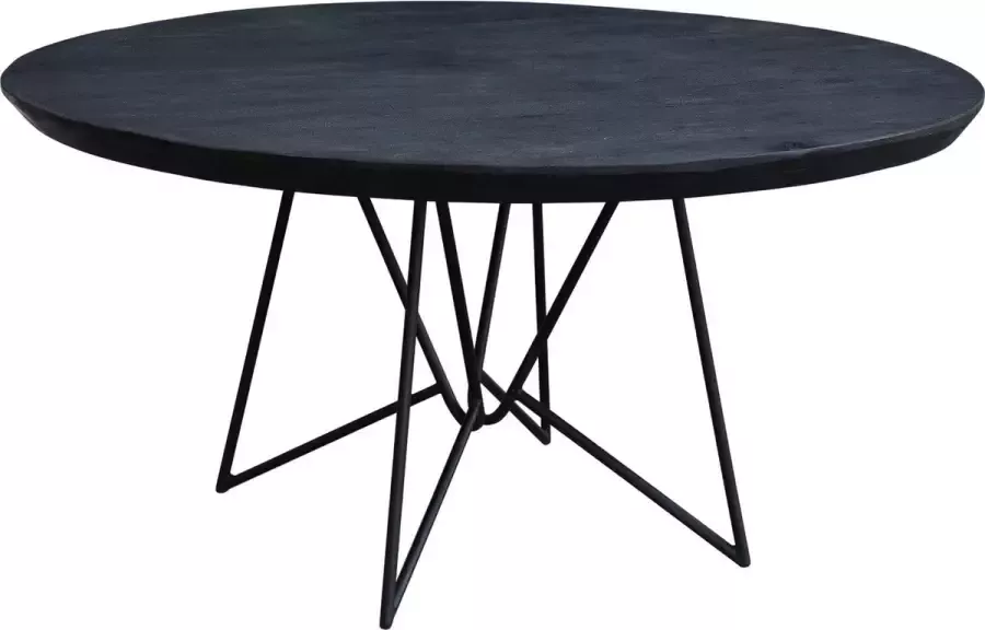 I-Catchers Eettafel beluga black mangohout 130 x 130 x 4 (h) cm