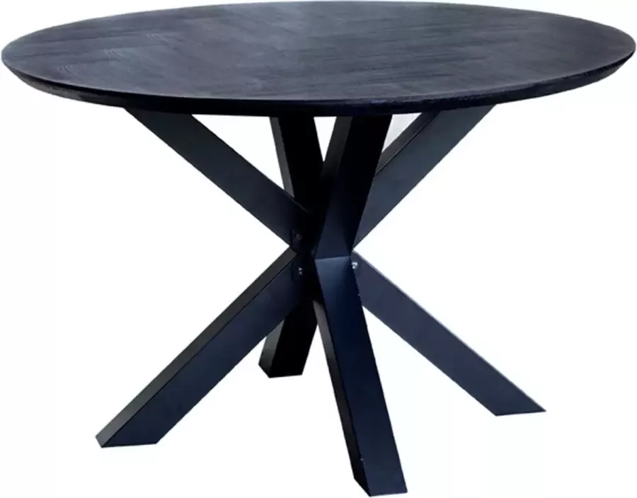 I-Catchers Eettafel fort black hout 120 x 120 x 4 (h) cm