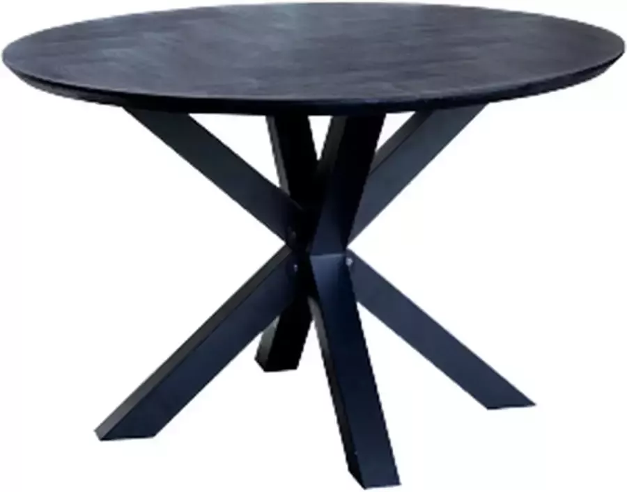 I-Catchers Eettafel fort black hout 180 x 180 x 4 (h) cm