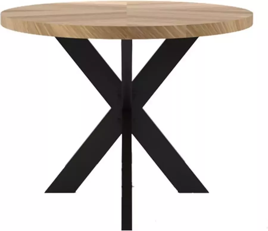 I-Catchers Eettafel ovaal eiken fineer 240 x 100 x 78 cm Bladdikte 4 cm Kruispoot