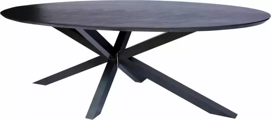 I-Catchers Eettafel ovaal eiken fineer zwart 240 x 120 x 78 cm Bladdikte 4 cm Kruispoot