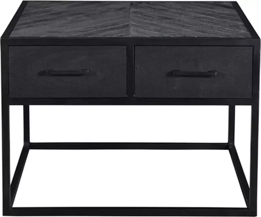 I-Catchers Salontafel raw black eikenhout 70 x 70 x 50 (h) cm