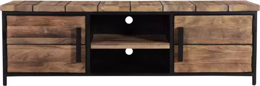 I-Catchers Tv meubel barn naturel mangohout 160 x 40 x 50 (h) cm