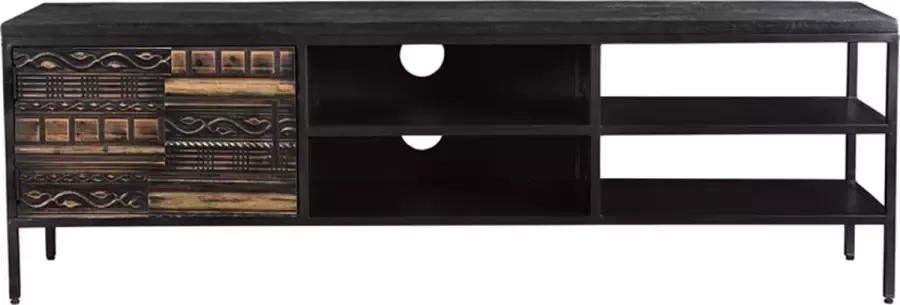 I-Catchers Tv meubel malibu black mangohout 185 x 40 x 58 (h) cm