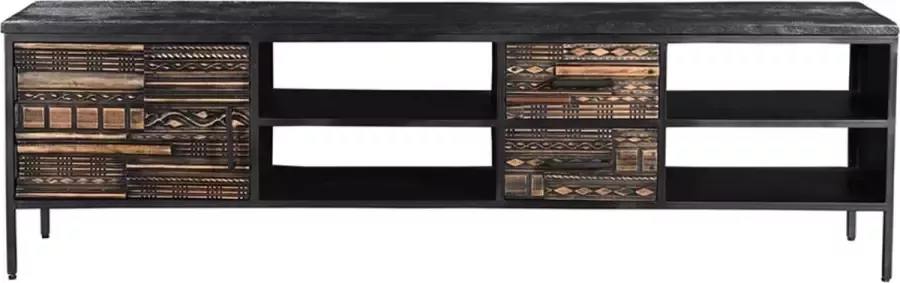 I-Catchers Tv meubel malibu black mangohout 205 x 40 x 58 (h) cm