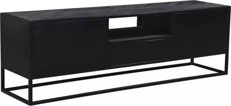 I-Catchers Tv meubel raw black mangohout 160 x 40 x 55 (h) cm